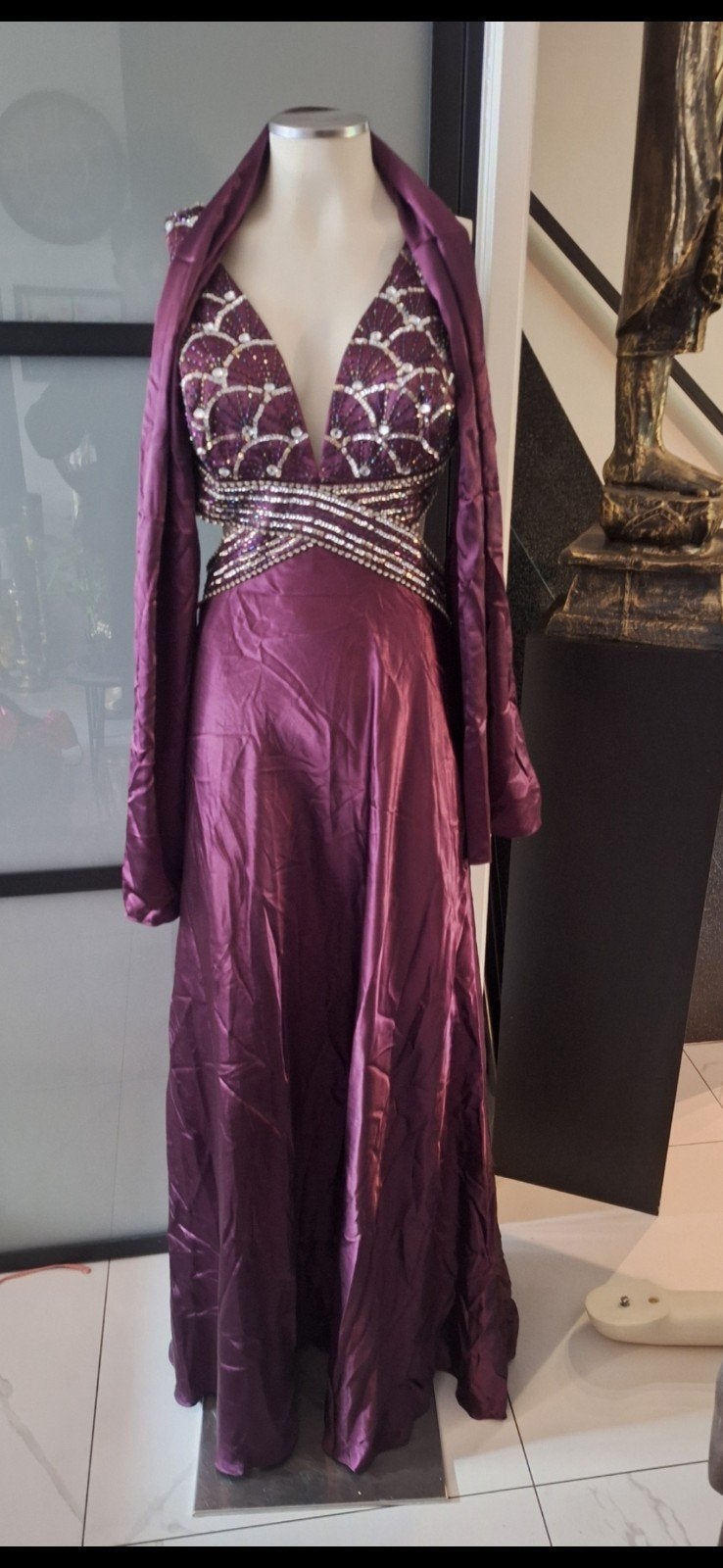 Nieuwe Elegante Avond/Nachtjurk - Oude Winkelvoorraad, Galajurk, Paars, Nieuw, Ophalen of Verzenden