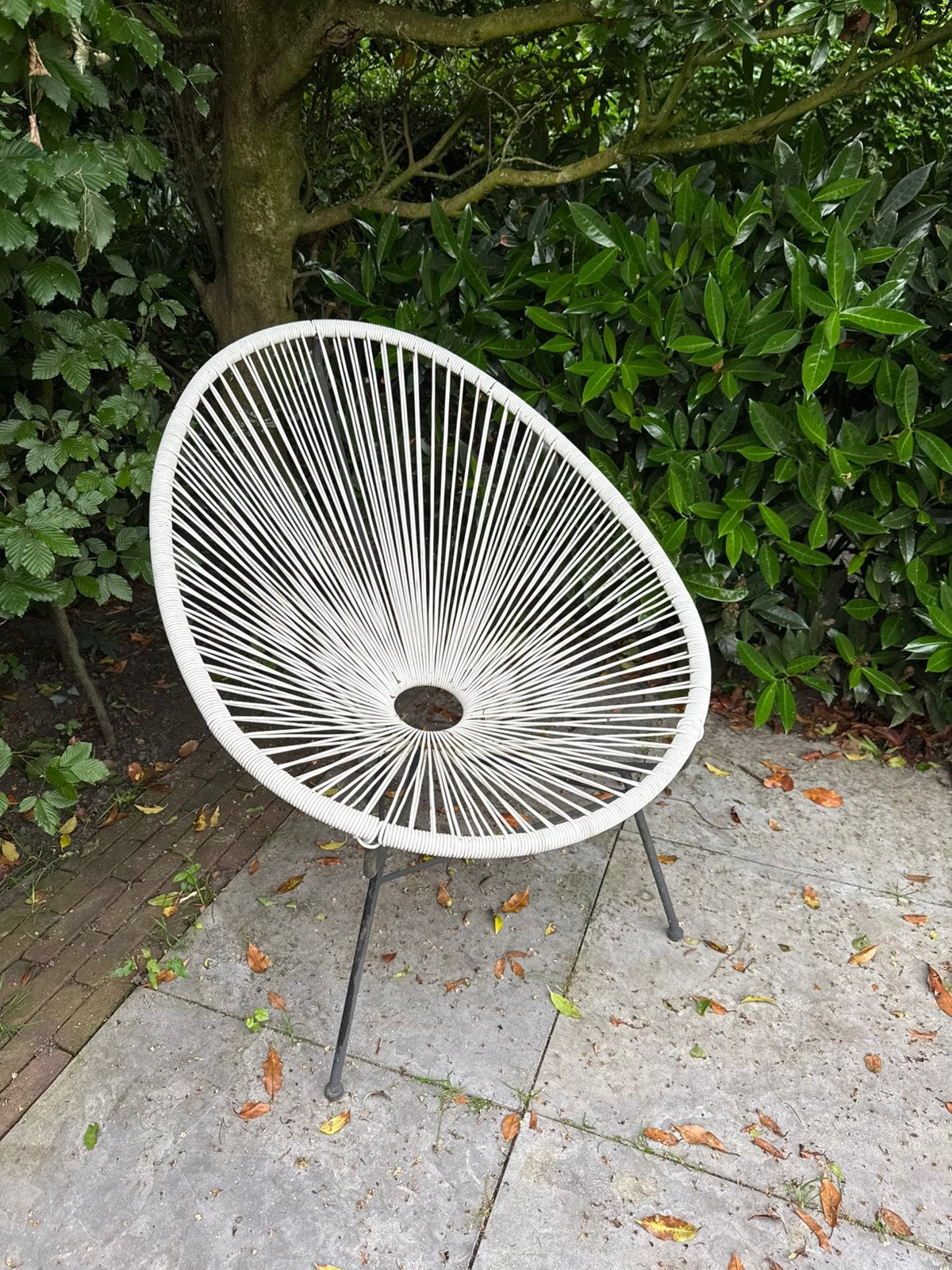 Witte Acapulco tuinstoel, Ophalen, Kunststof, Gebruikt, Wit