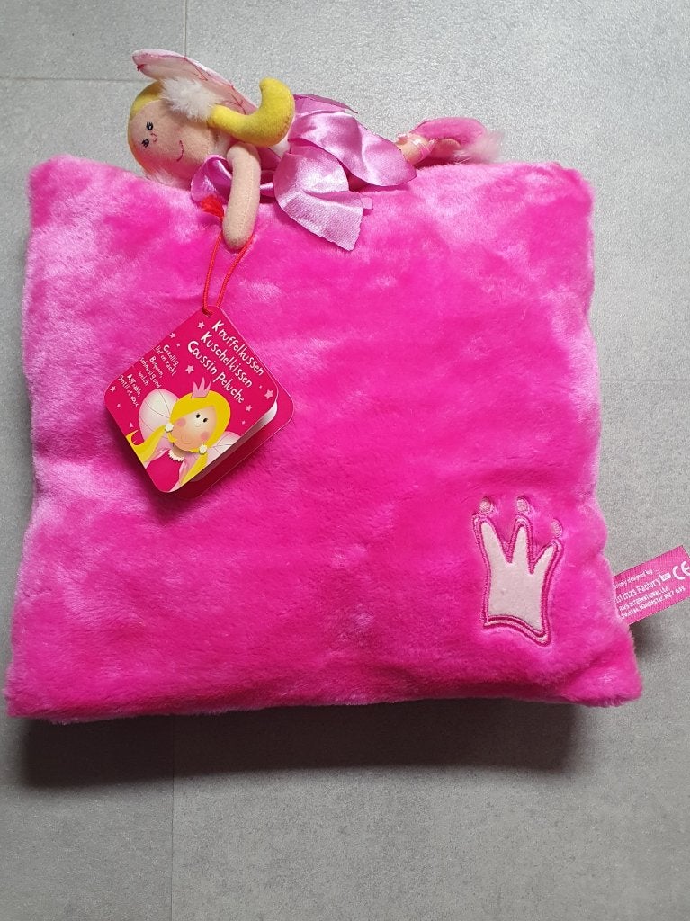 Roze knuffelkussen met prinses - Nieuw met label, Overige merken, Overige karakters, Overige typen, Nieuw