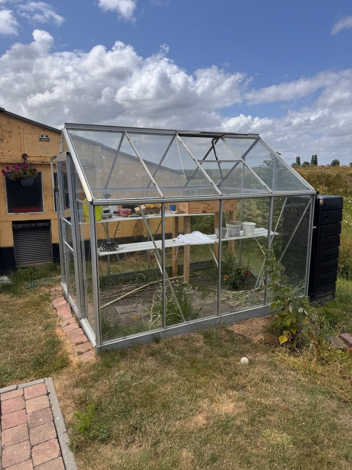 Halls Popular 86 Kas - Aluminium frame, Glas panelen, Ophalen, Gebruikt, Kweekkas, Glas