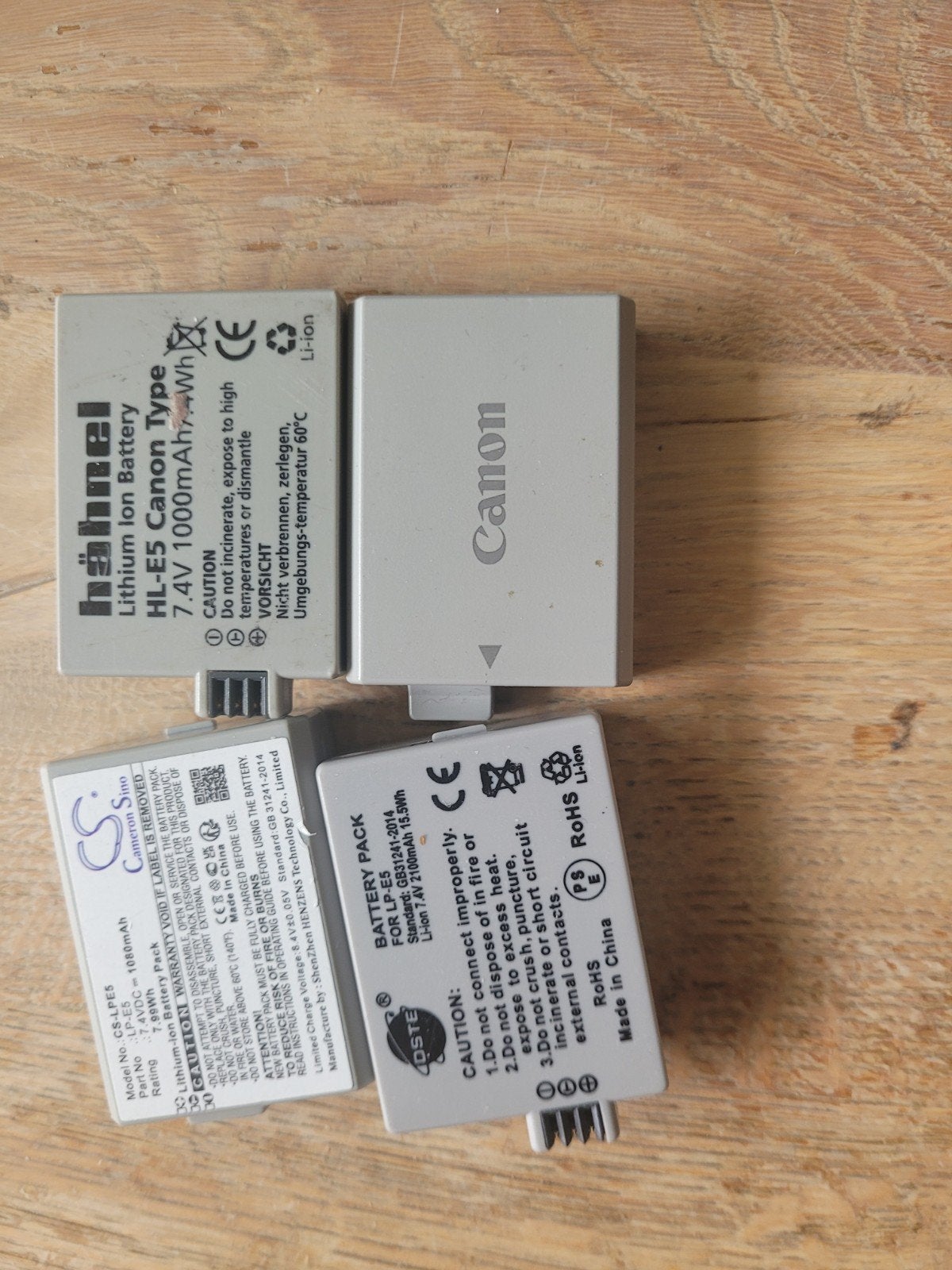 Canon LP-E5 accu's en Hähnel HL-E5 batterij, Gebruikt, Canon, Overige merken, Ophalen of Verzenden