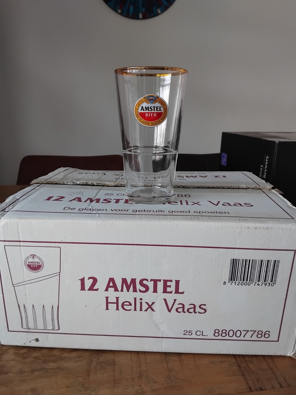 Amstel Bierglazen vintage Nieuw in Doos - 12 stuks, 25cl, Ophalen of Verzenden, Nieuw, Glas, Overige merken