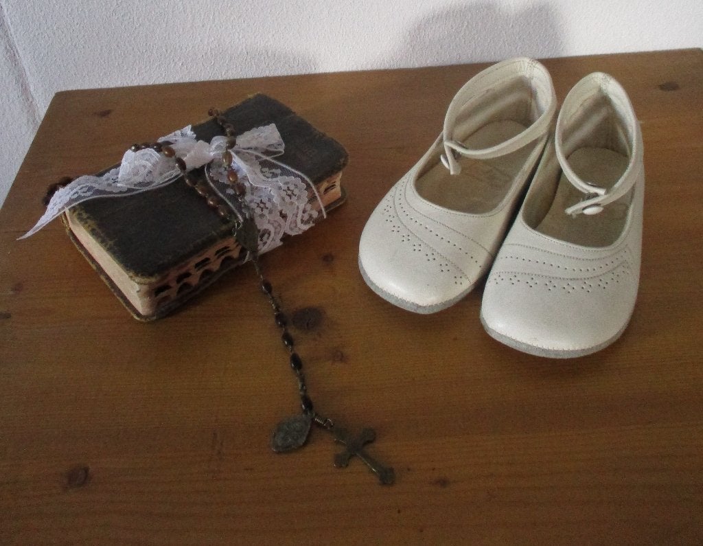 antieke vintage rozenkrans met etuitje, Ophalen of Verzenden