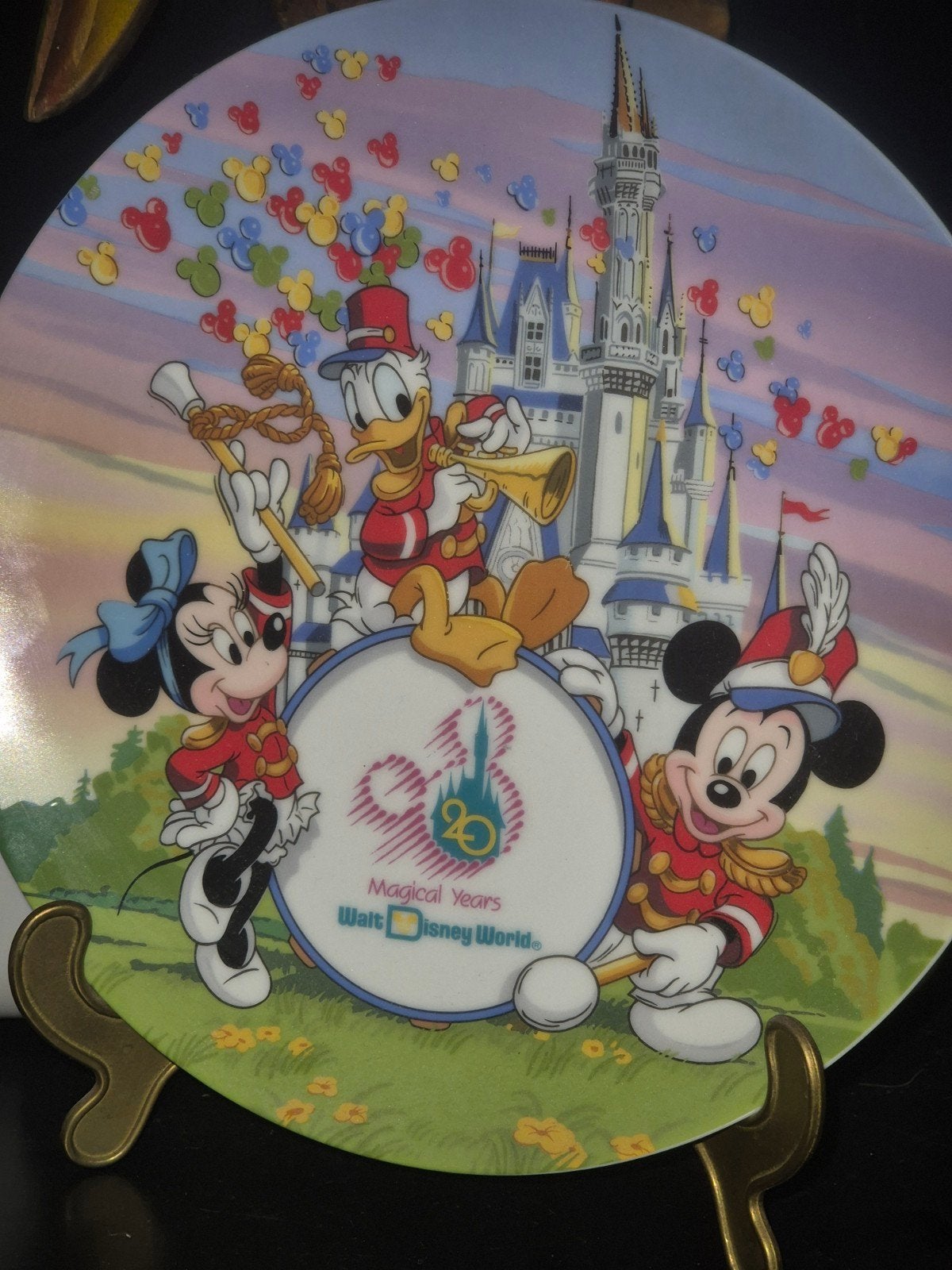 Groot Disney World Verzamelbord 1991 – Incl. standaard, Ophalen of Verzenden, Mickey Mouse, Zo goed als nieuw, Servies