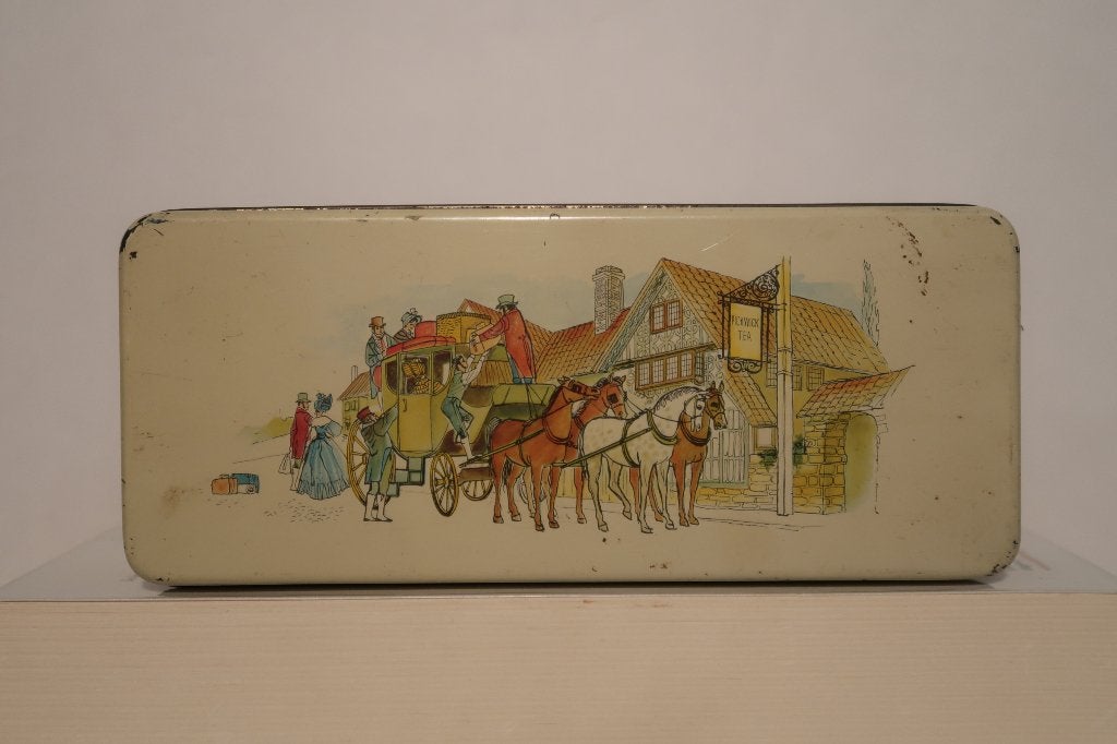 Vintage Theeblik van Pickwick, Ophalen of Verzenden, Gebruikt, Thee, Pickwick