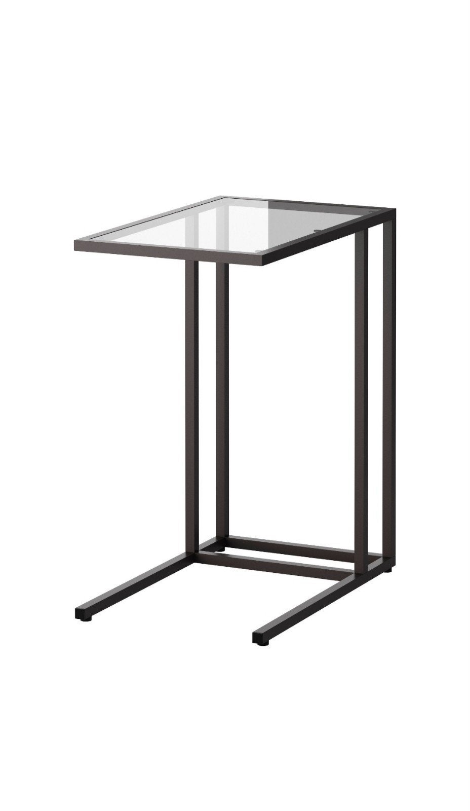 Ikea Vittsjö laptophouder / bijzettafel met glasplaat, Ophalen, Modern, Industrieel, 55 tot 75 cm, 60 cm of meer