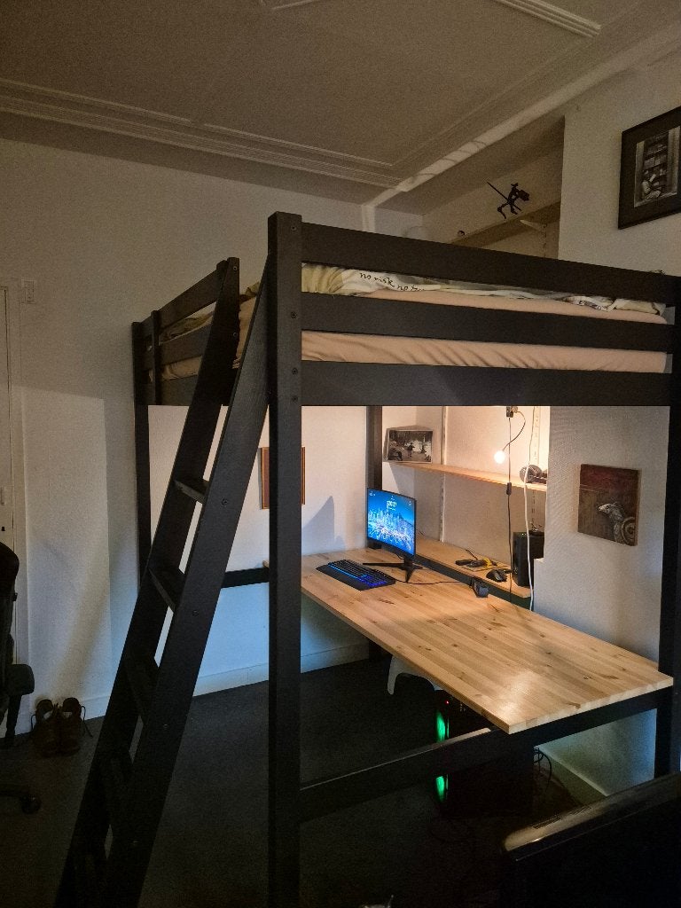 IKEA STORA Hoogslaper + bureablad, Ophalen, Gebruikt, Hoogslaper, 140 cm