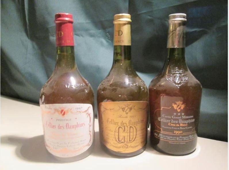 3x Franse Wijnen - cellier des dauphins - cotes du rhone, Frankrijk, Ophalen of Verzenden, Zo goed als nieuw, Rode wijn