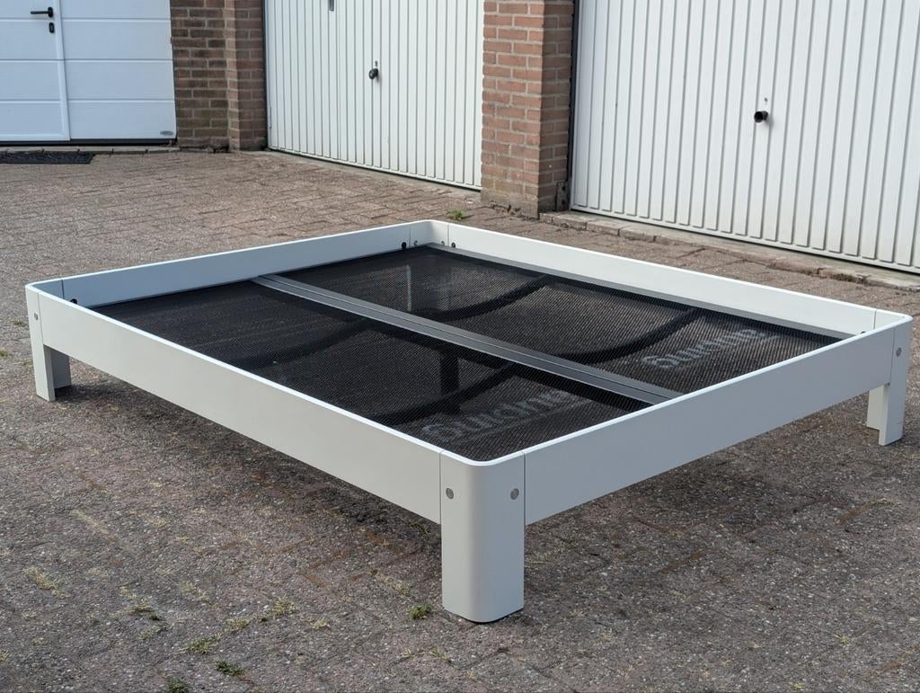Auping Auronde 160x200 vlak bed | BEZORGEN MOGELIJK, Gebruikt, Wit, Tweepersoons, Ophalen of Verzenden