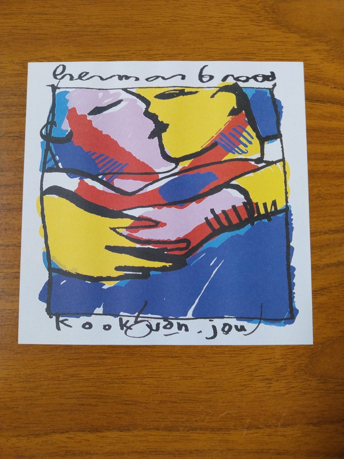 Herman Brood - Kunstkaart "Kook van Jou" - Zeefdruk, Dagelijks leven, 1950 - 1999, Ophalen of Verzenden, Met tekst