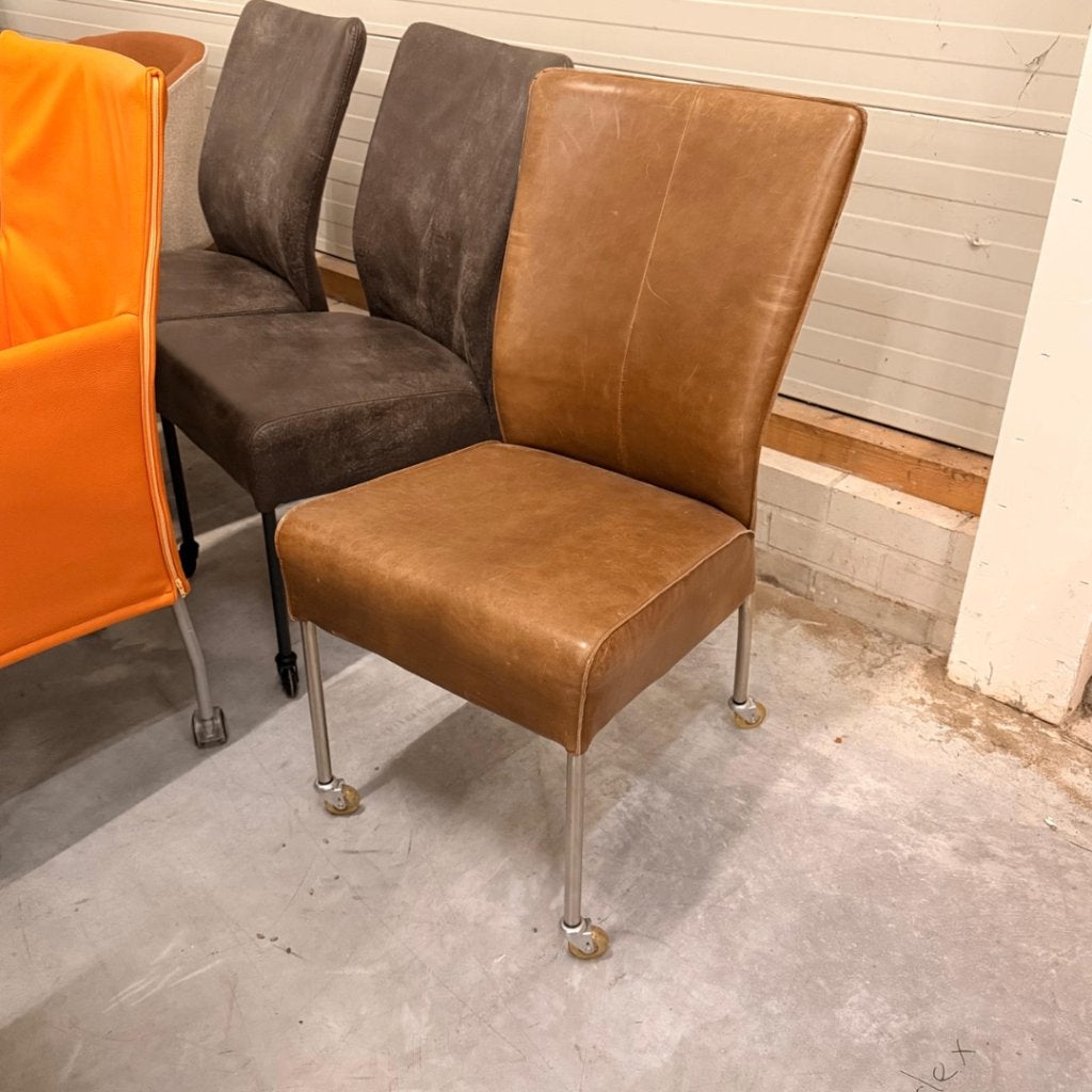 Leren stoelen NIEUW uitzoeken €10,- tot €50,- | OP = OP, Huis en Inrichting, Stoelen, Ophalen, Bruin, Nieuw, Leer