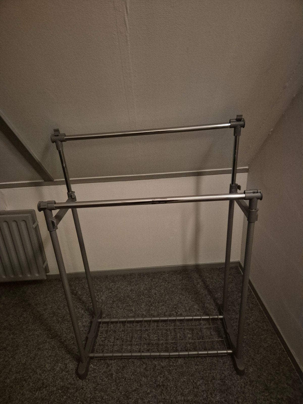 Kledingrek met dubbele stang en opbergruimte, Ophalen, Gebruikt