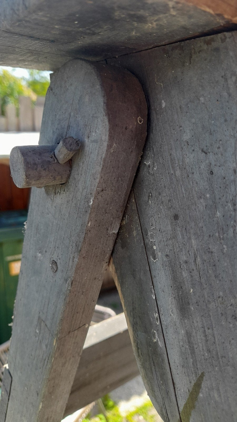 Antieke brocante robuuste houten trap / ladder, Ophalen