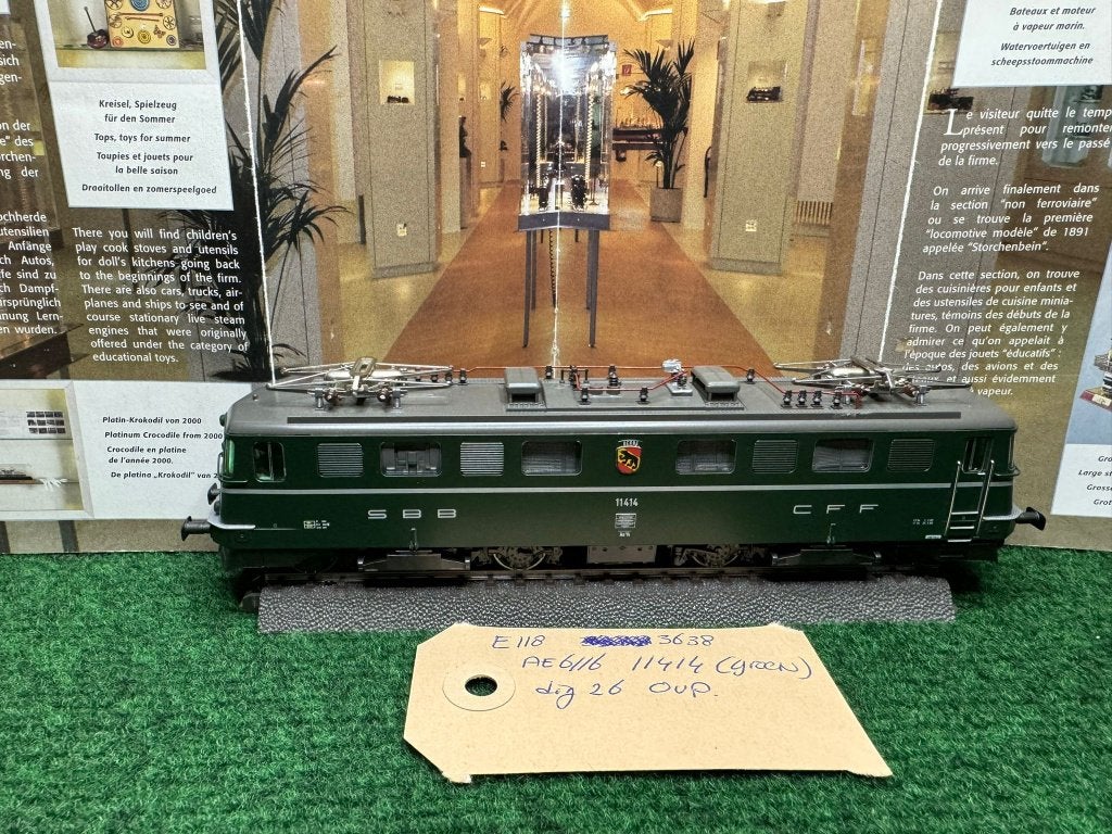 Märklin AE 6/6 Groen Digitaal OVP 3638, Wisselstroom, Locomotief, Ophalen of Verzenden, Zo goed als nieuw
