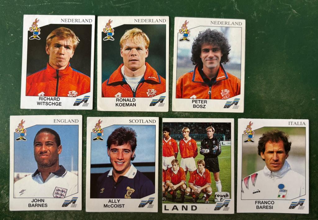 7 panini plaatjes Euro 92, Ophalen of Verzenden