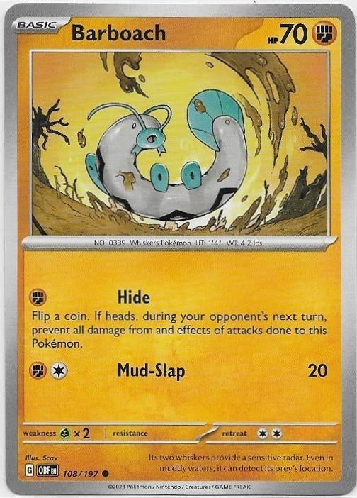 Obsidian Flames,  Barboach [common] 108/197, Verzenden, Nieuw, Losse kaart
