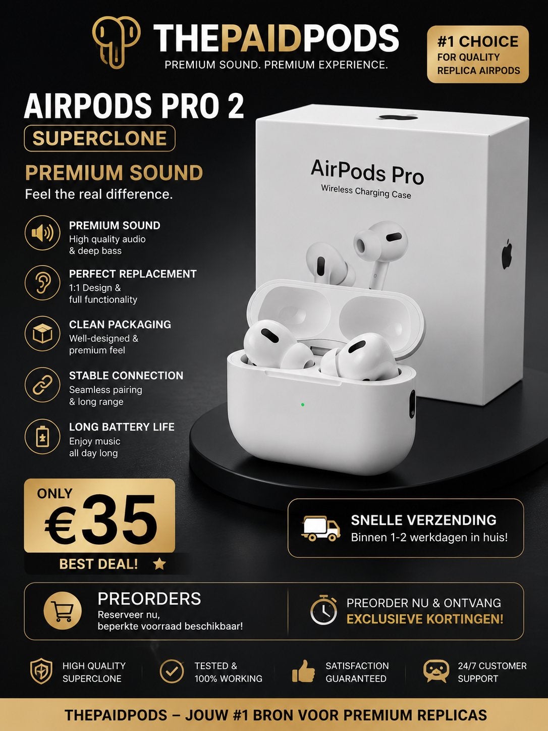 AirPods Pro 2 Superclone - Premium Geluid & Lange Batterij