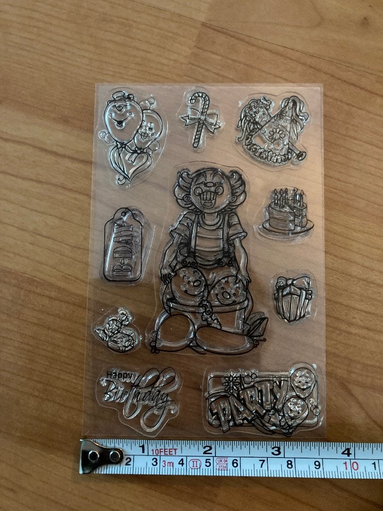 Clear stempels met het thema Feest, Hobby en Vrije tijd, Stempelen, Ophalen of Verzenden, Zo goed als nieuw, Clearstamp