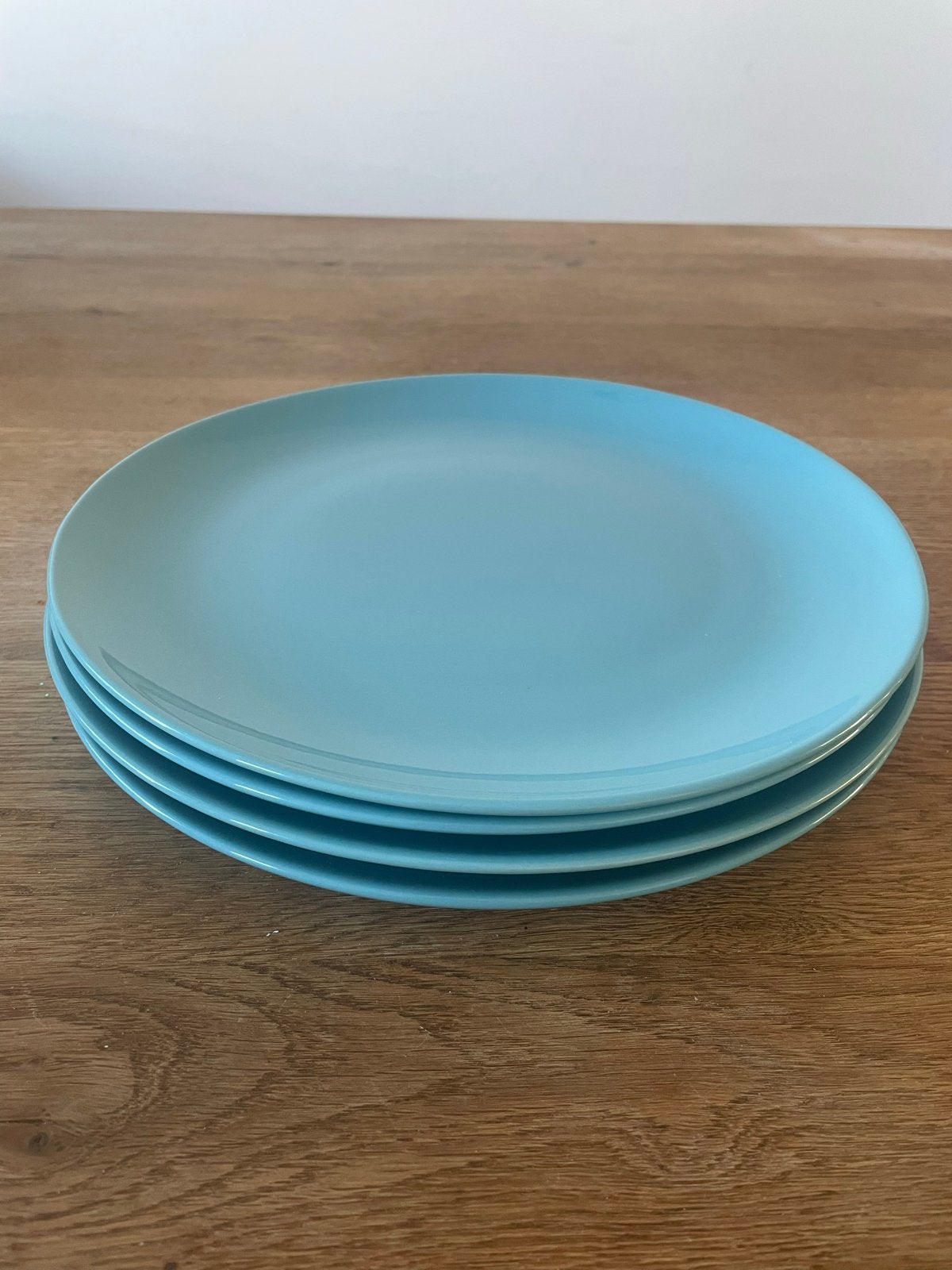 Set van 4 IKEA dinerborden - Lichtblauw, Ophalen of Verzenden, Zo goed als nieuw, IKEA, Bord(en)