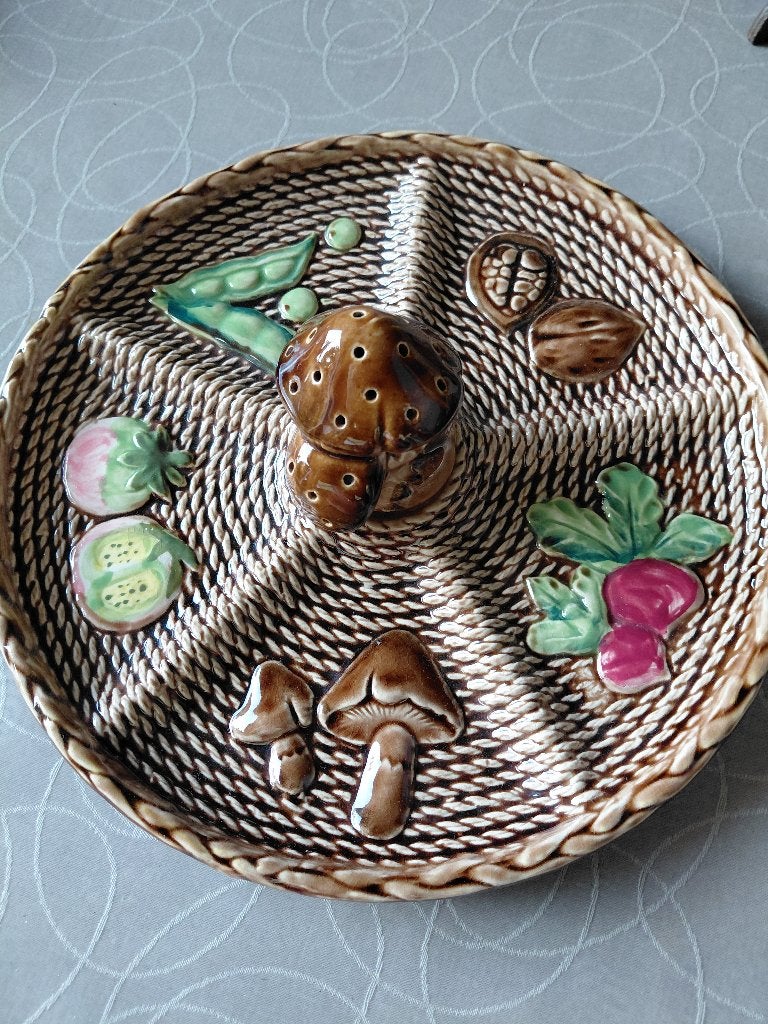 Vintage Majolica Japans tapas bord, Ophalen of Verzenden