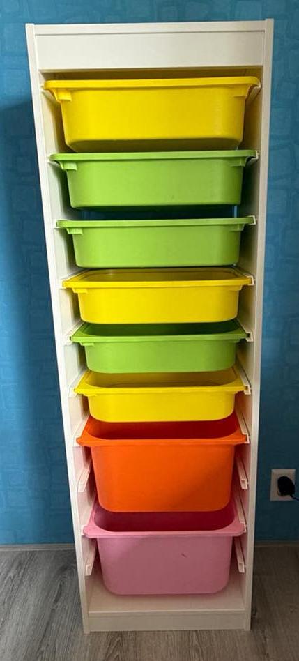 Ikea Trofast Opbergcombinatie met Bakken - Wit/Wit, Ophalen, Gebruikt, 105 cm of meer, Minder dan 50 cm