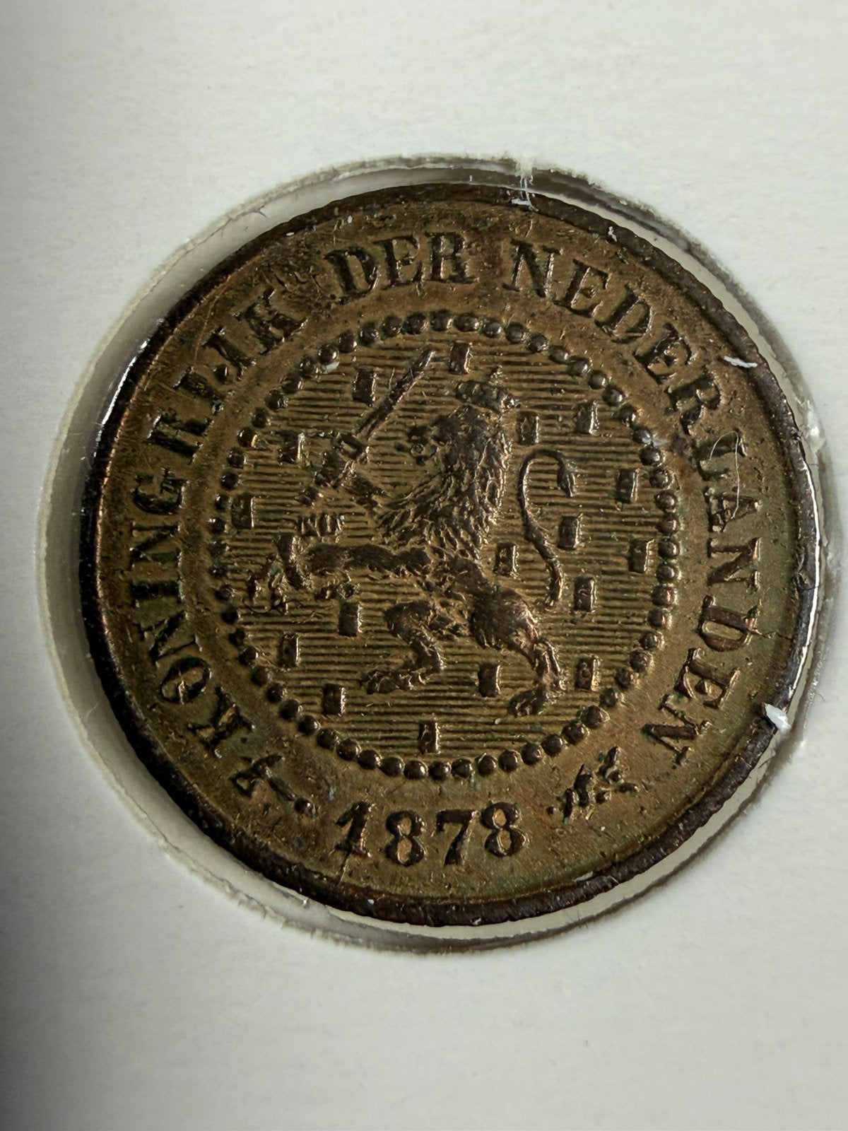 Halve cent 1878 unc, Ophalen of Verzenden, Koning Willem III, Overige waardes, Losse munt