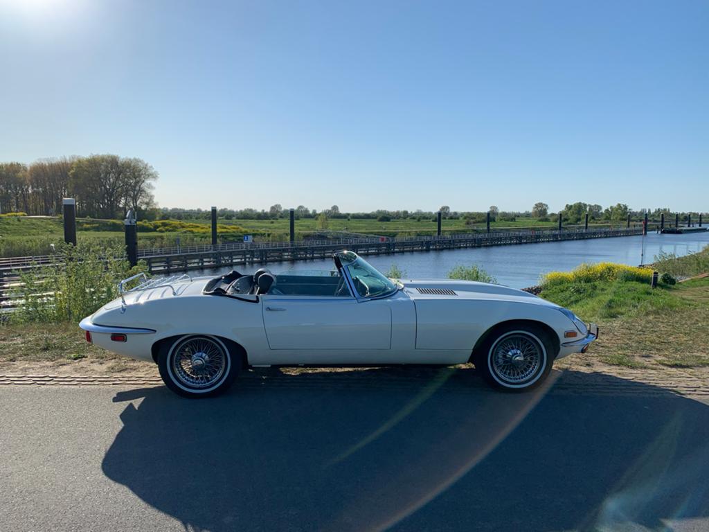 Jaguar 1974 Wit, Auto's, Jaguar, Particulier, Te koop, E-Type, Airconditioning, Benzine, Cabriolet, Handgeschakeld, Geïmporteerd