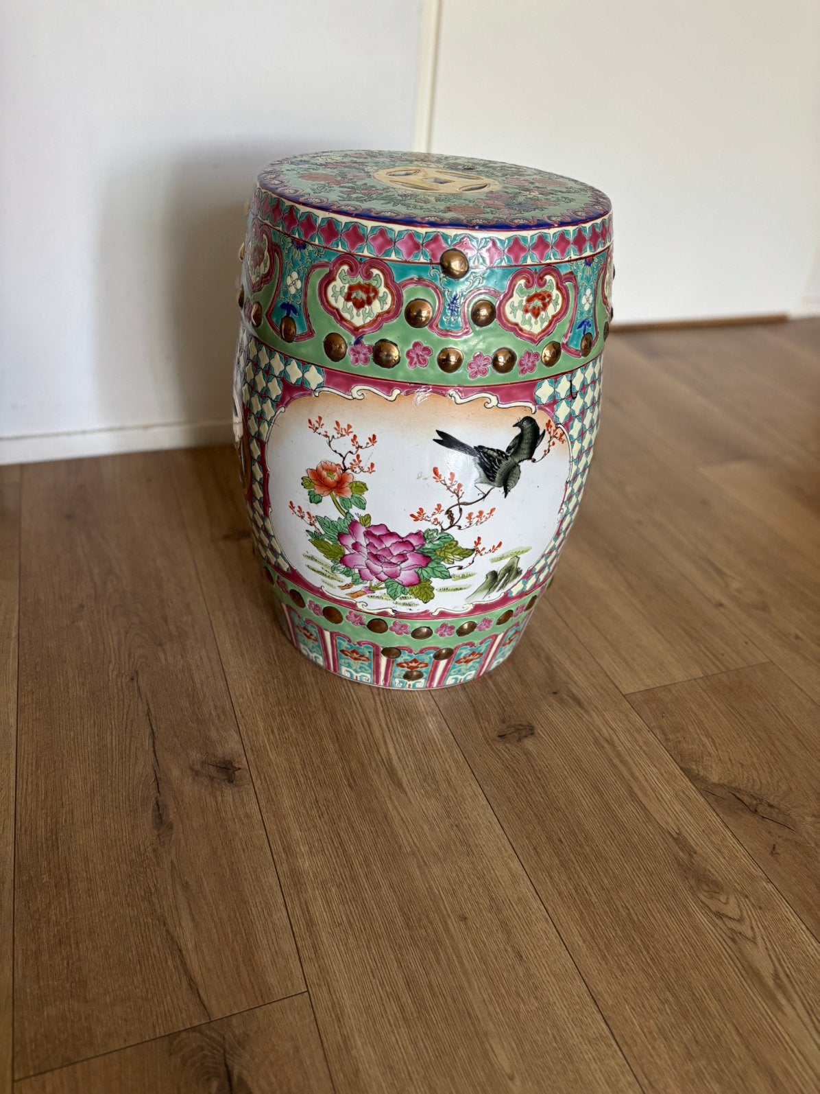 Chinese porseleinen garden stool / kruk – handbeschilderd –, Huis en Inrichting, Krukjes, Ophalen, Gebruikt, Overige materialen