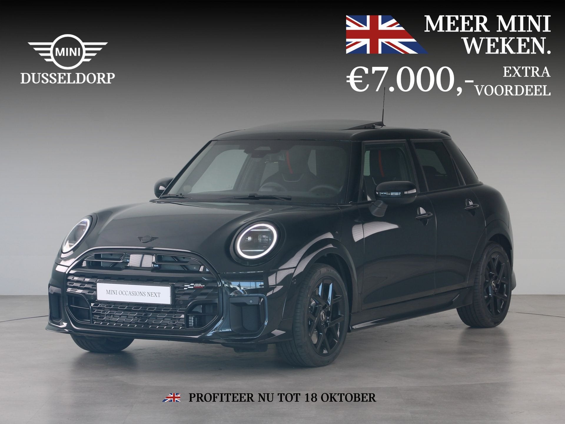 MINI 5-deurs Cooper John Cooper Works Pakket M PRIVATE LEASE, Auto's, Dealer onderhouden, 156 pk, Parkeerassistent, Zwart