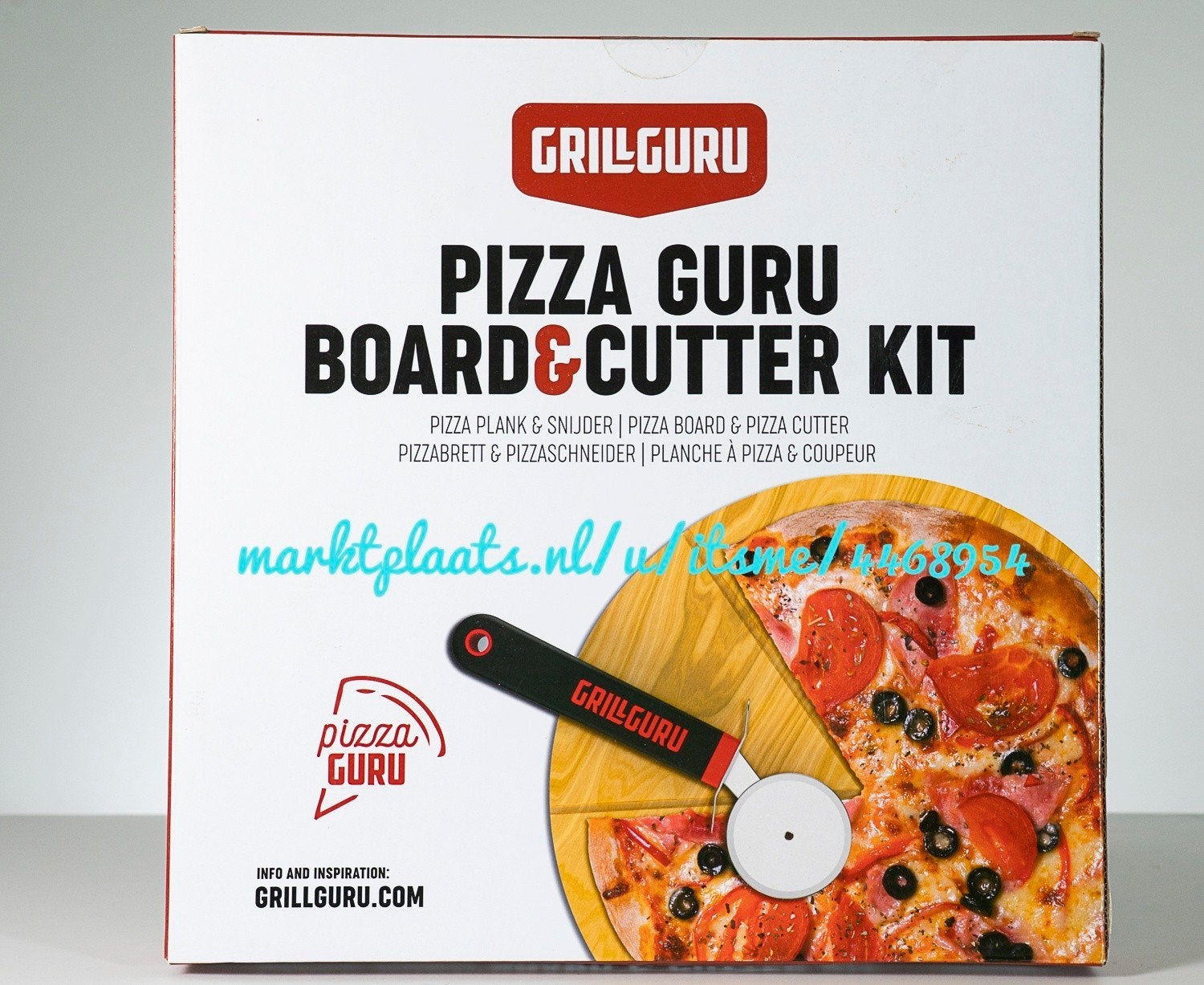 Grill Guru Pizza Kit met Houten Bord en Pizzasnijder, Tuin en Terras, Barbecue-accessoires, Ophalen of Verzenden, Nieuw, Grill Guru