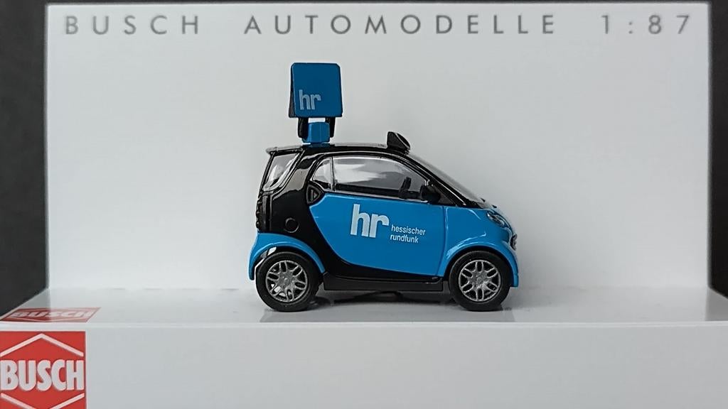 Smart Fortwo Hessischer Rundfunk 1:87 H0 Busch Pol, Overige merken, Busch Gmbh, Auto, Verzenden