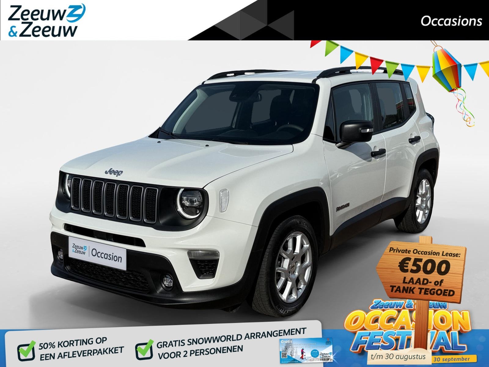 Jeep Renegade 1.5T e-Hybrid Longitude *Automaat*Navi+Camera*, Auto's, Stof, Gebruikt, 4 cilinders, 129 pk