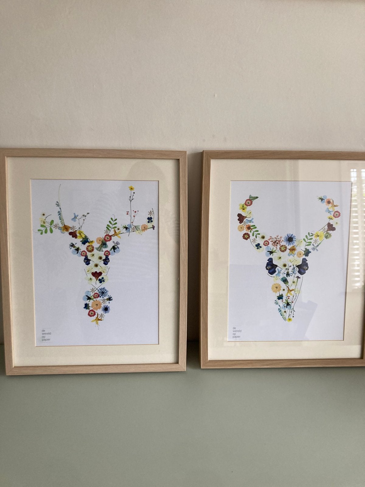 Set van 2 ingelijste posters: Bloemen compositie (52,5x43cm), Ophalen, Minder dan 50 cm, 50 tot 75 cm, Zo goed als nieuw