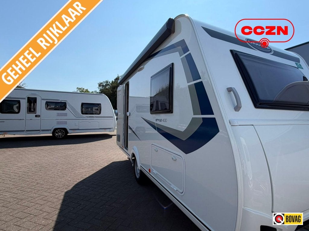 Caravelair Alba Style 400, Schokbreker, 4 tot 5 meter, Caravelair, Dwarsbed
