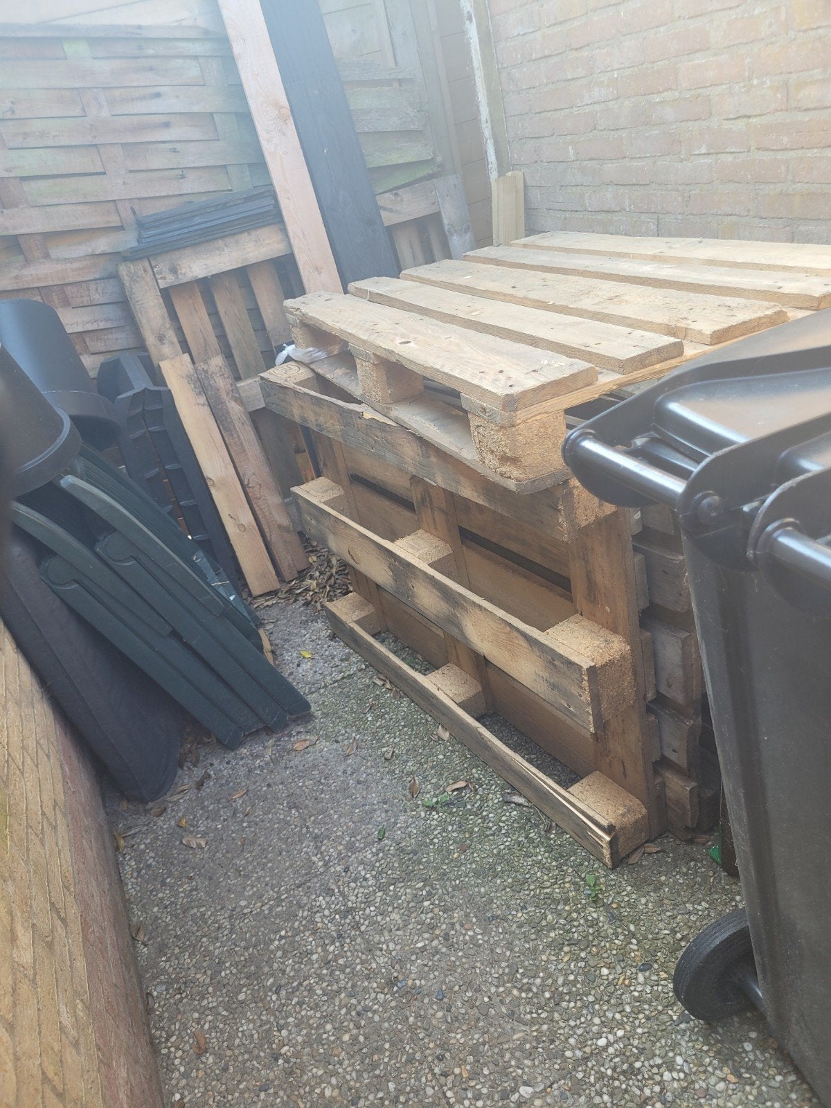 6 goede europallets, Ophalen, Gebruikt, Minder dan 180 cm, Palen