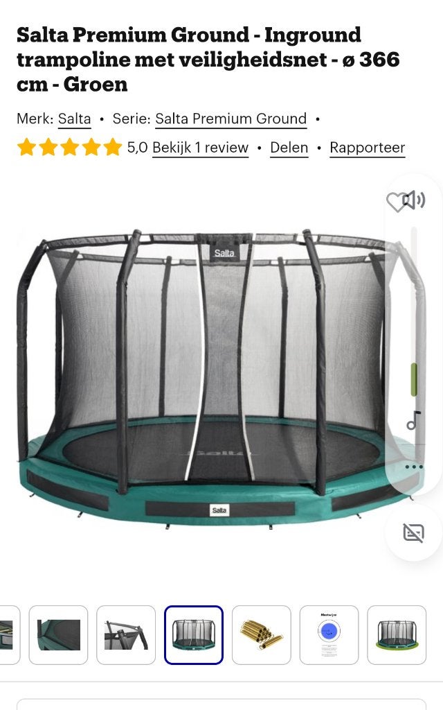 Veiligheidsnet voor Salta trampoline 366cm, Ophalen, Nieuw