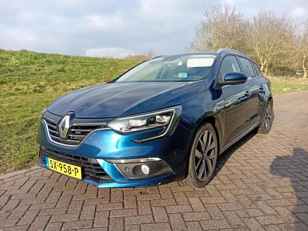 Renault Mégane Estate 1.3 TCe Bose Automaat Pano Schuif Kan, Auto's, Renault, Gebruikt, 4 cilinders, Blauw, Leder en Stof