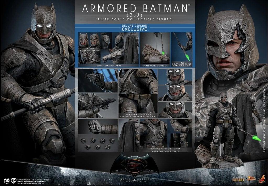 Armored Batman 2.0 DLX - Batman V Superman (Hot Toys MMS743), Ophalen of Verzenden, Nieuw, Film, Actiefiguur of Pop