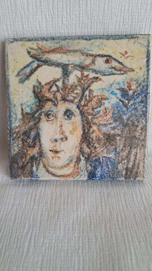 Keramische Tegel van Mieke Kemming-Stork, gesigneerd, Ophalen of Verzenden