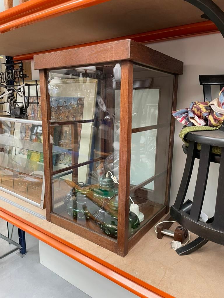 Antieke toonbank vitrine, Gebruikt, Eikenhout, ?, Minder dan 100 cm