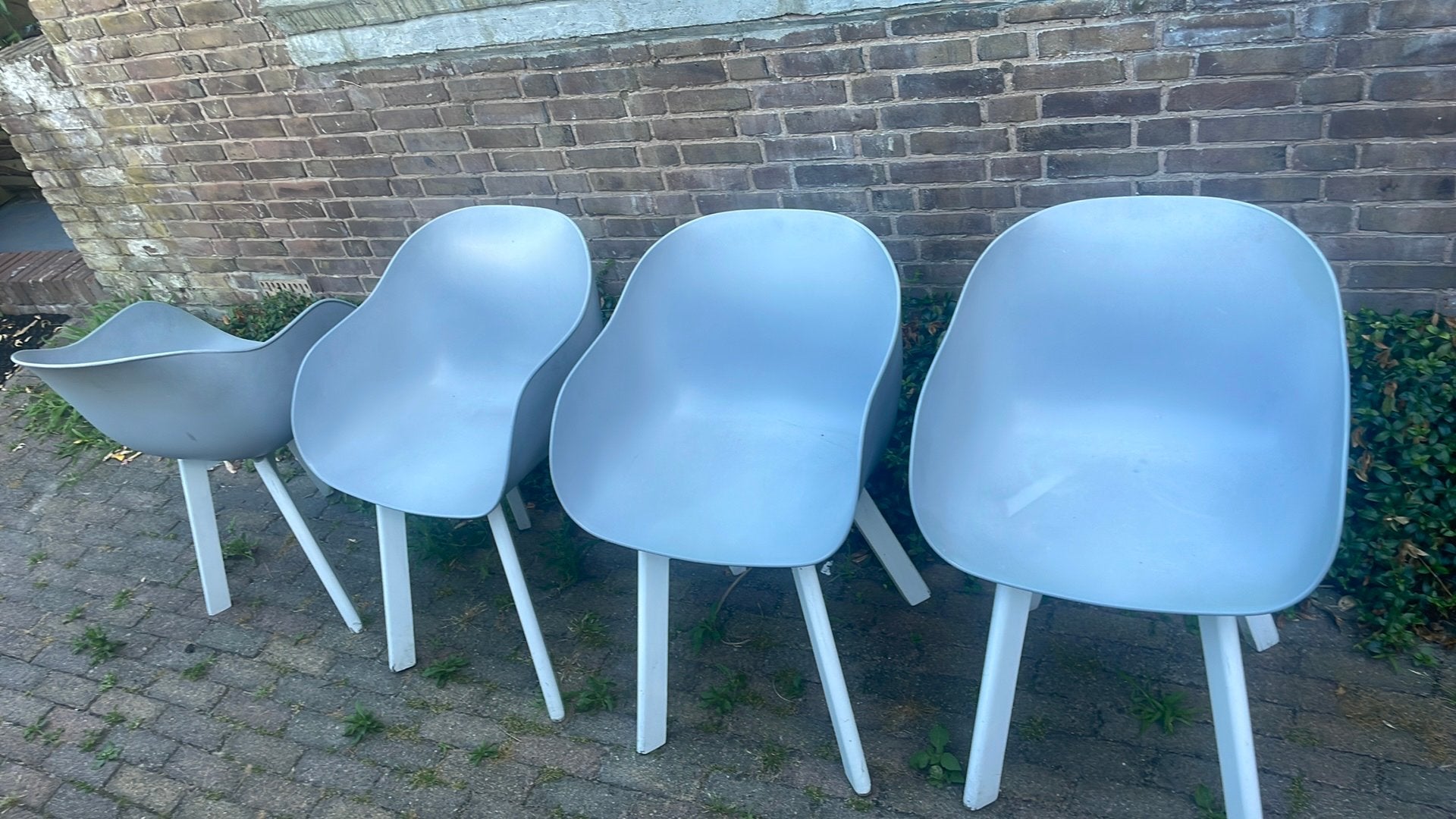 4 kuipstoelen, Ophalen, Gebruikt, Kunststof