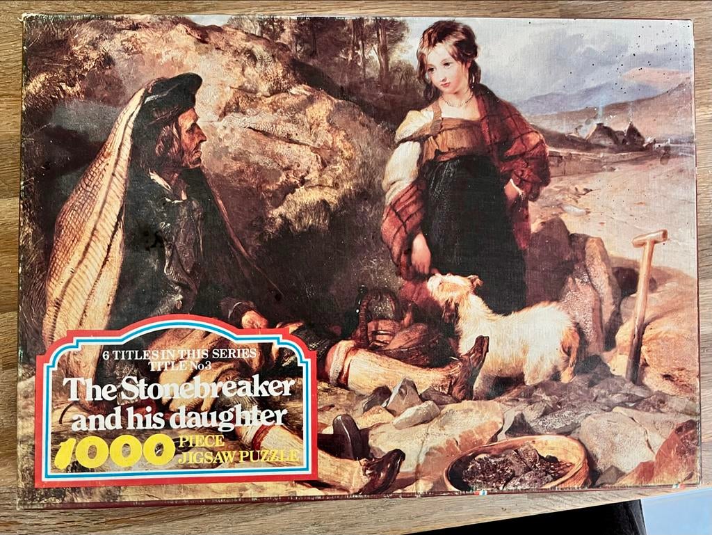 Oude legpuzzel 'The Stonebreaker and his daughter' 1000 stuk, Ophalen, 500 t/m 1500 stukjes, Gebruikt, Legpuzzel
