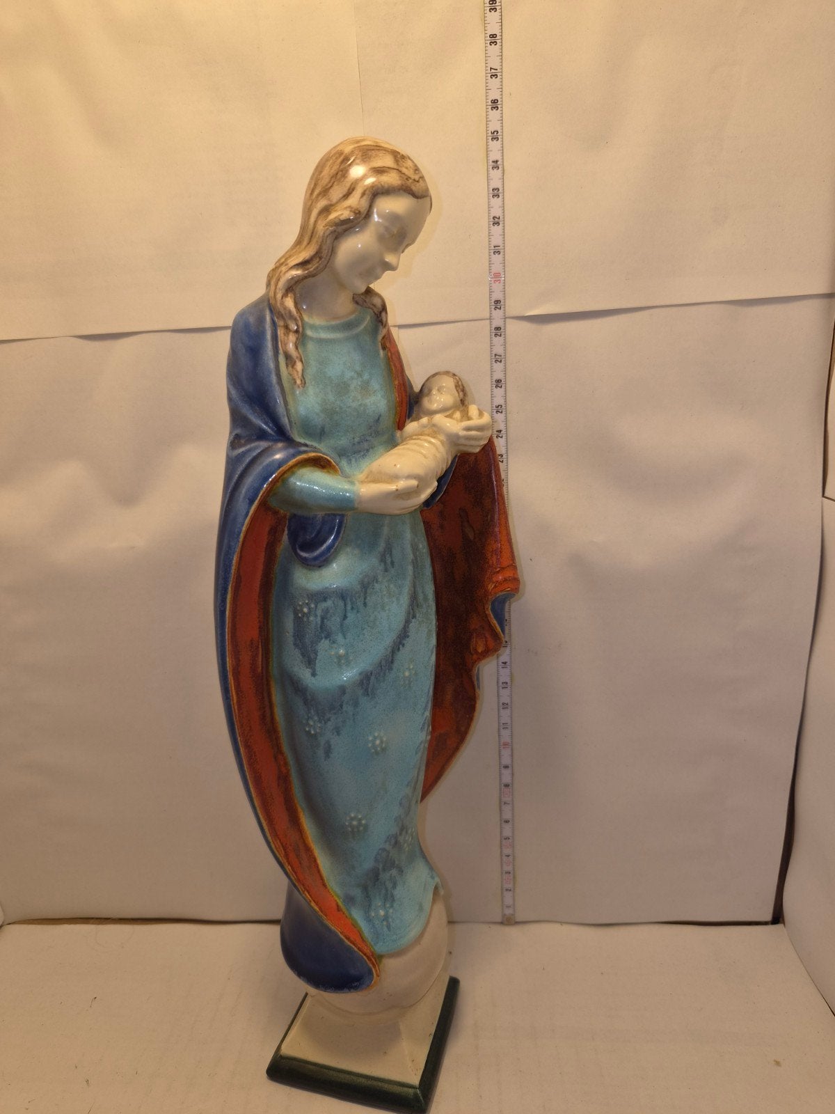 Vintage Maria met kind beeld - Keramiek - Religieus, Ophalen of Verzenden