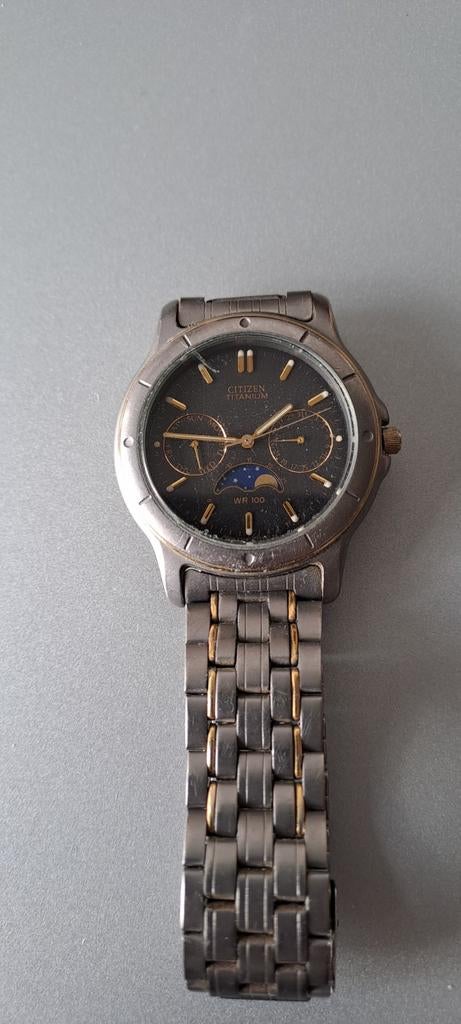Citizen heren horloge titanium, Overige materialen, Gebruikt, Overige materialen, Ophalen of Verzenden