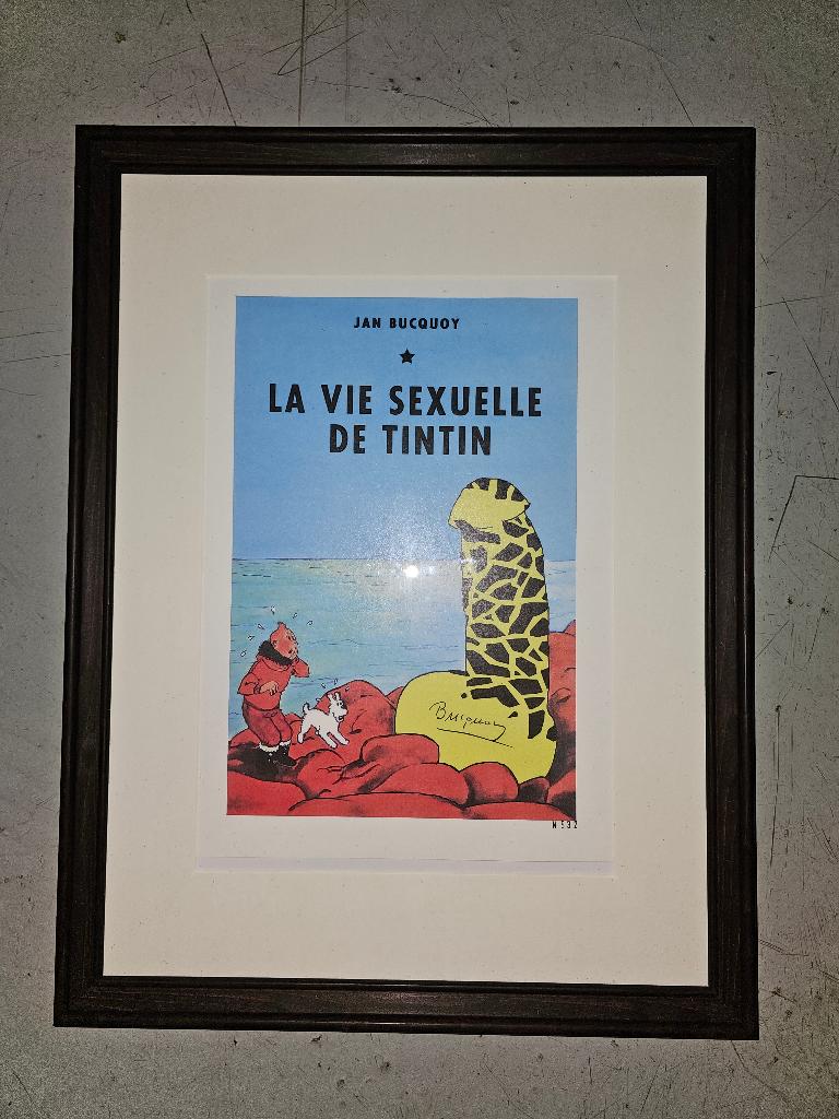 Litho Kuifje Tintin La vie sexuelle  Jan Bucquoy  Genummerd, Ophalen