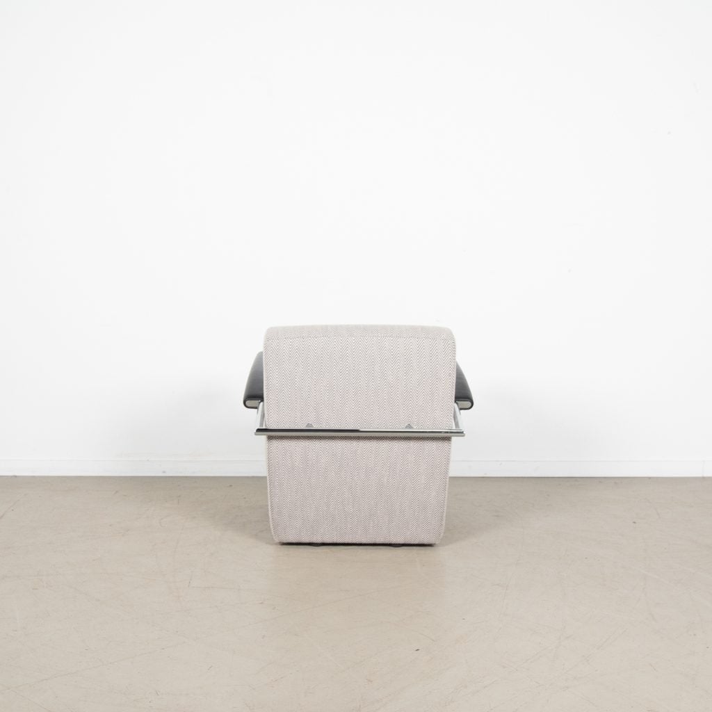 Leolux Scylla Laag Fauteuil Lichtgrijs Gemêleerd Stof, Niet ingevuld, Zo goed als nieuw, Niet ingevuld, Niet ingevuld