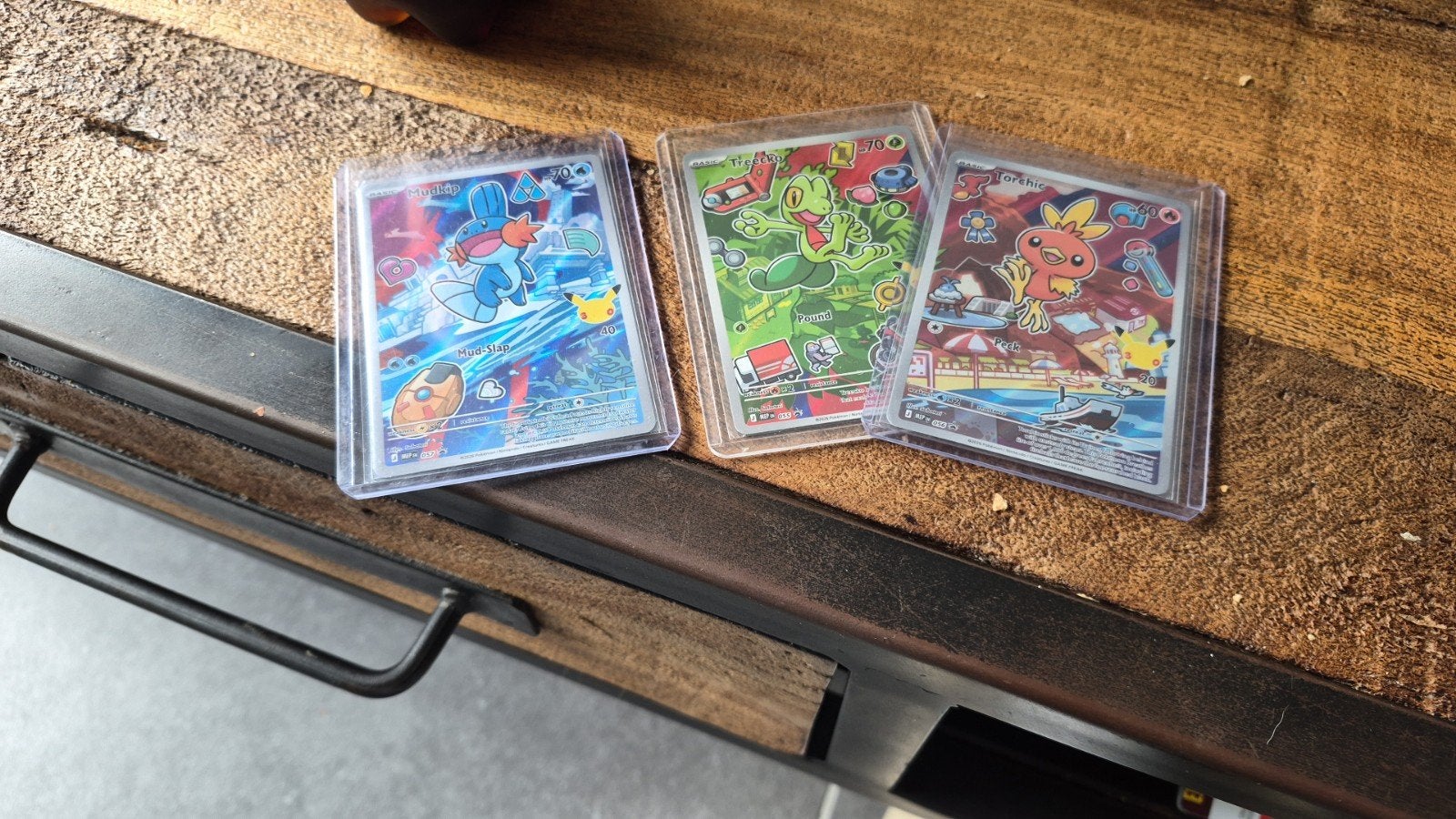 Pokémon kaarten: Mudkip, Treecko, Torchic (Foil), Ophalen of Verzenden, Zo goed als nieuw, Meerdere kaarten, Foil