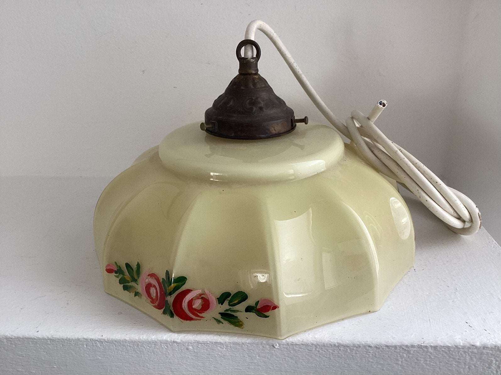 Glazen lamp antiek, Ophalen of Verzenden