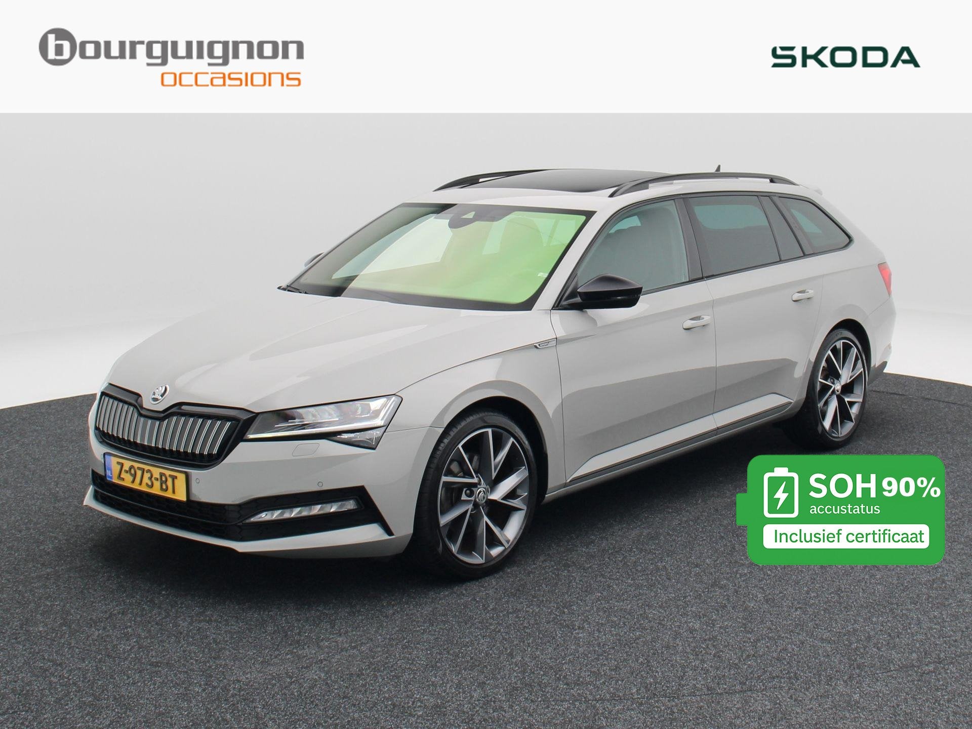 Skoda Superb Combi 1.4 TSi iV 218 Pk Sportline Business Auto, Auto's, Skoda, Dealer onderhouden, Gebruikt, 4 cilinders, Alcantara