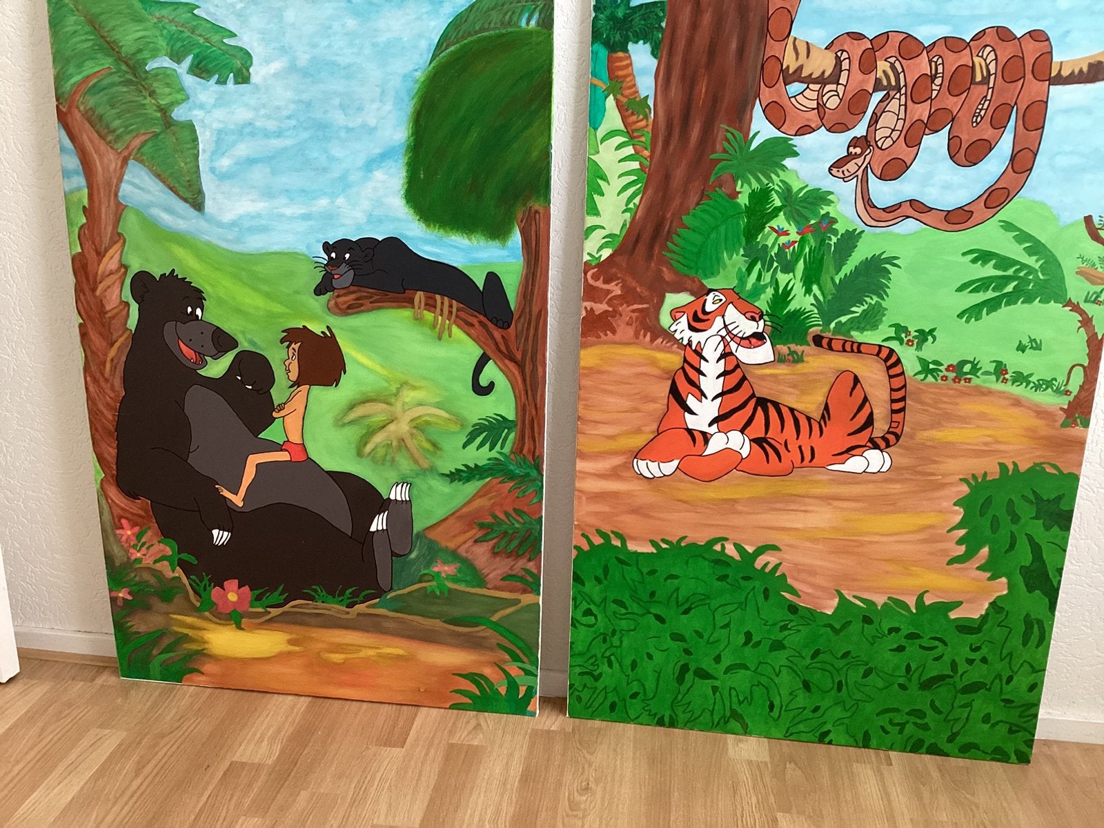 Disney jungle book schilderijen 2 stuks, Verzamelen, Disney, Ophalen, Leeuwenkoning of Jungle Boek